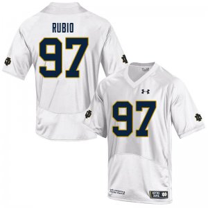 Notre Dame Fighting Irish Men's Gabe Rubio #97 White Under Armour Authentic Stitched College NCAA Football Jersey GTP3299AO